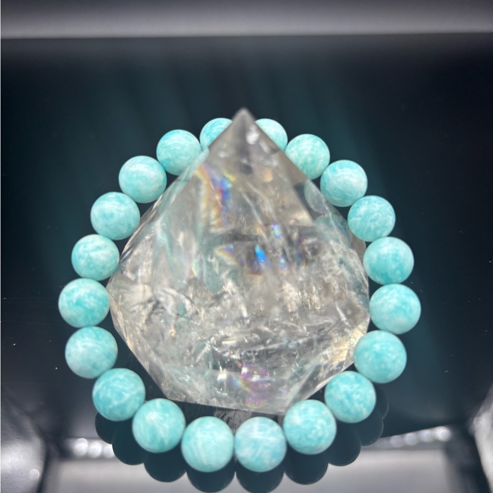 Amazonyte Bracelet 10mm beads 16cm length